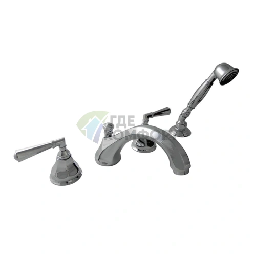 Смеситель для ванны Nicolazzi Teide на борт с ручным душем, 4 отверстия, хром (1904CR05) - фото 1