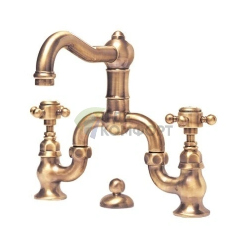 Стильный смеситель Nicolazzi HALF DOME для раковины на 3 отверстия с донным клапаном в бронзе (1419BZ70) - фото 1