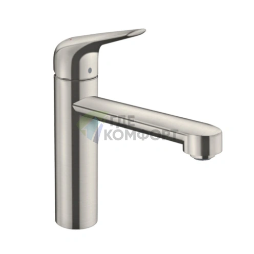 Кухонный смеситель Hansgrohe Focus M42: однорычажный, поворотный излив, цвет под сталь (71806800) - фото 1