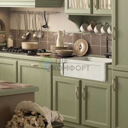 Кухонная раковина Kerasan Hannah Yorkshire белая 686x470x254 мм без отверстия под смеситель (542001) - фото 1