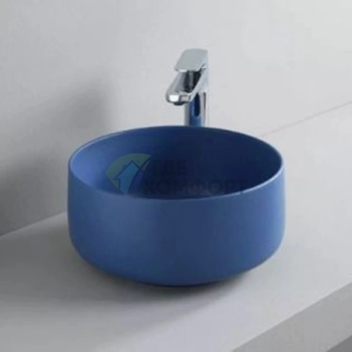 Накладная раковина ArtCeram Cognac 42 см без отверстия, цвет Blu Zaffiro (COL001 16 00 blu zaffiro) - фото 1