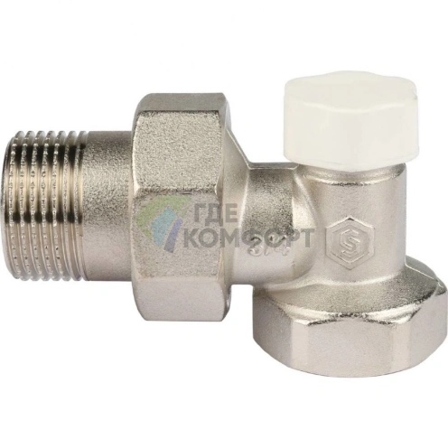 Stout угловой запорно-балансировочный клапан 3/4, 3/4х3/4, наружная резьба - фото 5