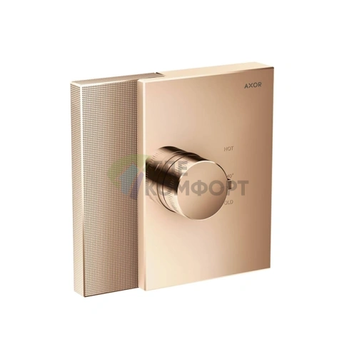 Термостат для душа AX Edge Highflow с алмазной огранкой и покрытием из полированного красного золота (46741300) - фото 1