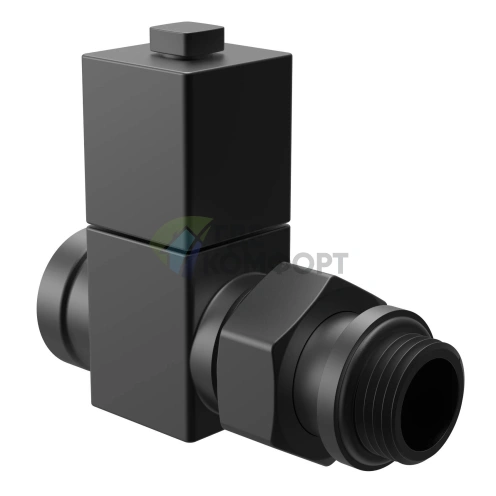 Набор дизайн-вентилей Royal Thermo CUBE 1/2 черный, RTE 56.0006, НС-1422575 - фото 2