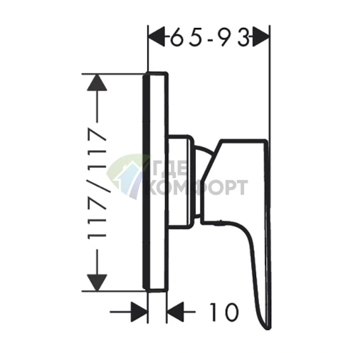 Встраиваемый смеситель для душа Hansgrohe Talis E (внешняя часть), хром (71764000) - фото 2