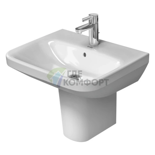 Подвесная раковина DuraStyle с полупьедесталом 550x440 мм, белая (2319550000) - фото 2