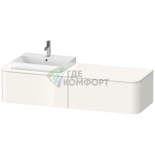 Тумба подвесная Duravit Happy D.2 Plus с 2 ящиками, белая глянцевая, 354x1600x550 мм (HP4934L2222) - фото 1
