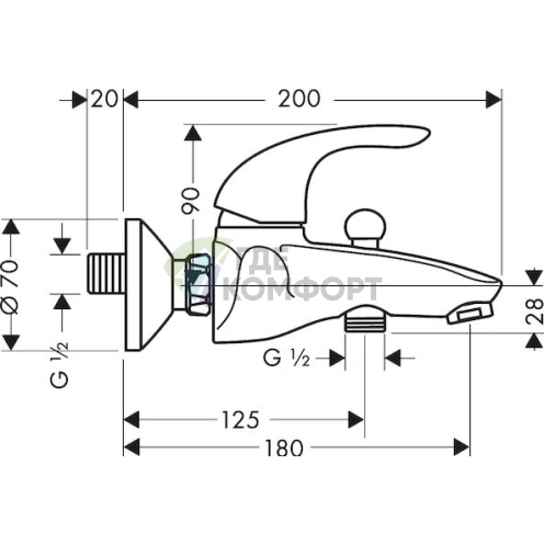 Смеситель Hansgrohe Focus E для ванны с душем - фото 7