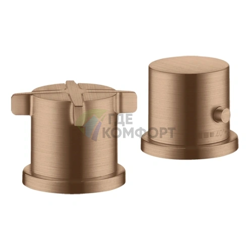 Смеситель для ванны AX Citterio E с двумя отверстиями в цвете шлифованное красное золото (36412310) - фото 1