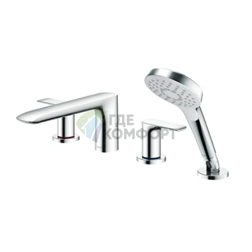 Смеситель для ванны TOTO NEOREST с ручным душем, 4-отверстный, хром (TBG04202R) - фото 1