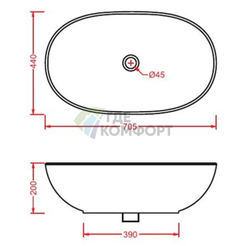 Накладная раковина ARTceram LA CIOTOLA 70x44 см, белая, без отверстия под смеситель - фото 2