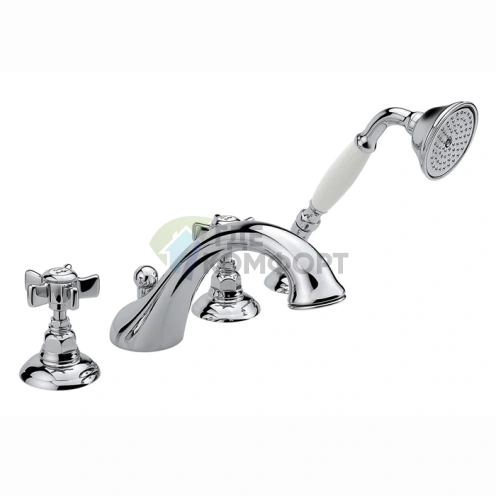 Смеситель для ванны Nicolazzi Dames Anglaises с переключателем и ручным душем, 4 отверстия, хром (1404CR18) - фото 1