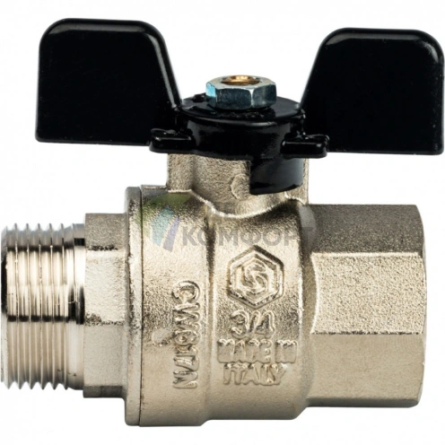 Кран шаровой полнопроходной ВР/НР 3/4, ручка бабочка Stout - фото 1