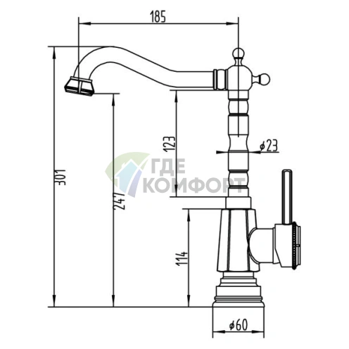 Стильный смеситель Zorg Antic A 304K-BR для кухни с покрытием бронза - фото 3