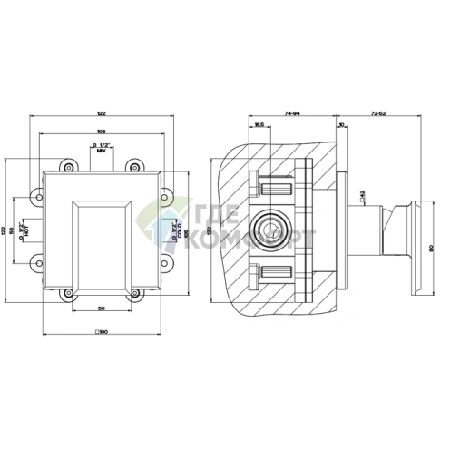 Gessi Eleganza: Однорычажный встраиваемый смеситель для раковины в цвете Finox (46106#149) - фото 2