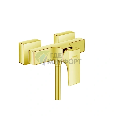 Настенный смеситель для душа Hansgrohe Metropol в золотом цвете (32560990) - фото 1