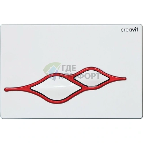 Кнопка смыва Creavit Ufo GP1001.01 бело-красная - фото 1