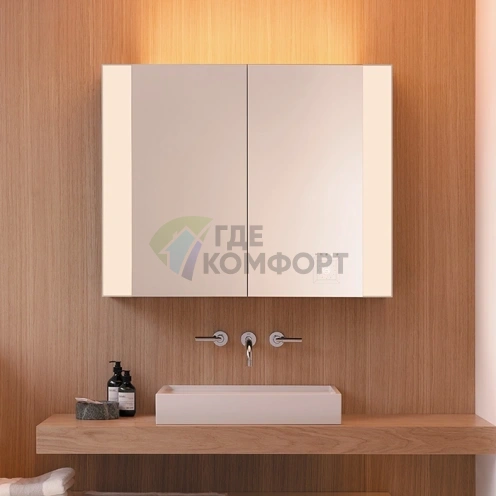 Зеркальный шкаф BURGBAD RL40 с умным освещением, 2 розетками и 4 полками (SPQZ120) - фото 1