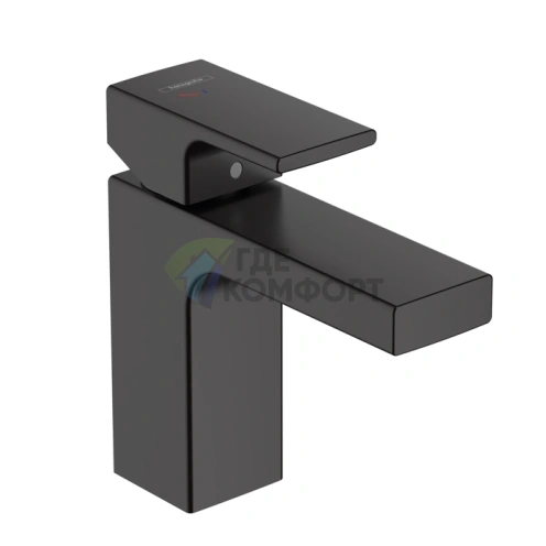 Смеситель для раковины Hansgrohe Vernis Shape матовый черный с донным клапаном (71594670) - фото 1