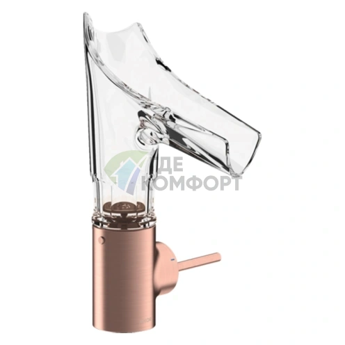 Смеситель для раковины AX Starck V с фацетной оградой в цвете шлифованное красное золото (12123310) - фото 1