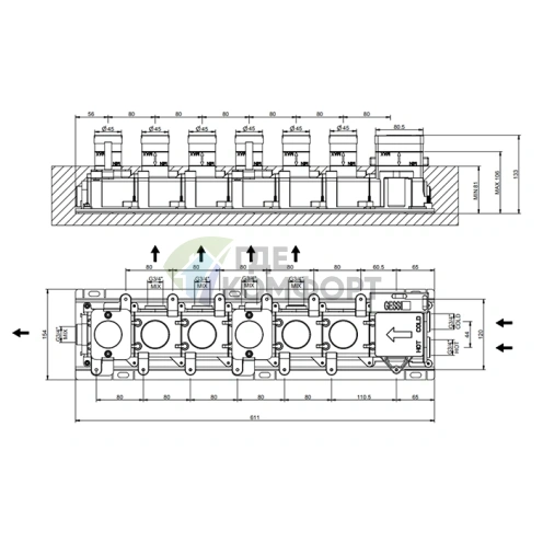 Термостатический смеситель Gessi Hi-Fi на 5 источников, хром (3/4) (63017#031) - фото 2