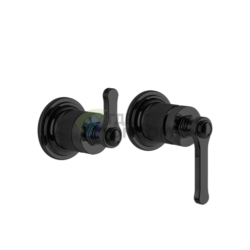 Встраиваемый однорычажный смеситель GESSI VENTI20 с двухпозиционным переключателем, черный матовый (65038#299) - фото 1