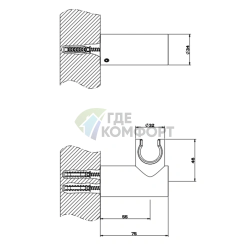 Поворотный держатель для душевой лейки GESSI 316 Brushed Black Metal PVD (54160#707) - фото 2