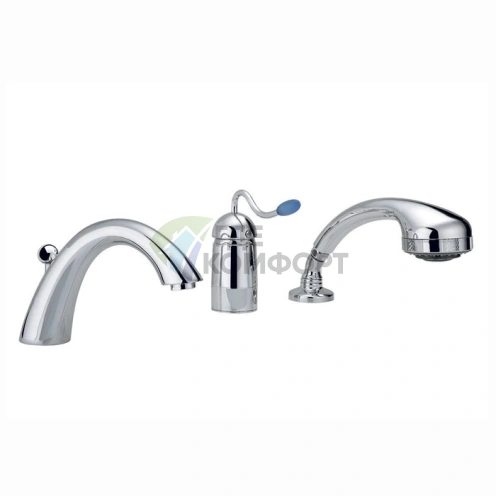 Смеситель для ванны Nicolazzi Signal с переключателем, встраиваемый в борт, излив 201 мм, хром (3414CR20) - фото 1