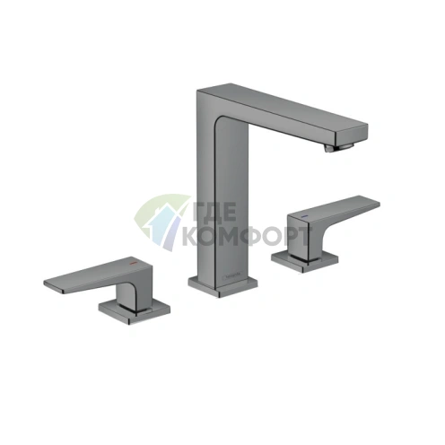 Смеситель для раковины Hansgrohe Metropol 160, 3 отверстия, шлифованный черный хром (32515340) - фото 1