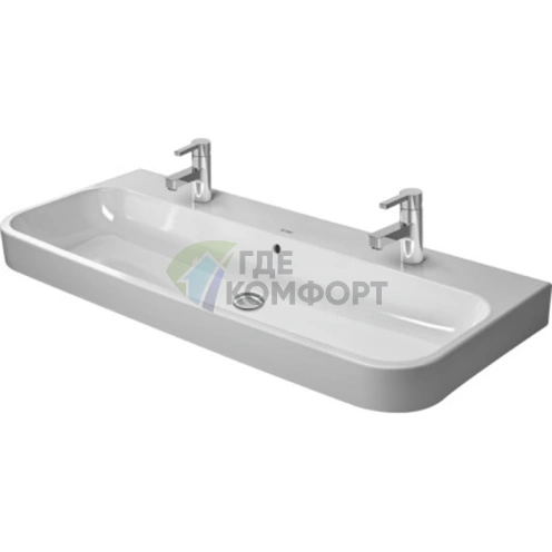 Раковина Duravit Happy D2 для мебели, 1200 мм, белая, со сливом и переливом (2318120026) - фото 1