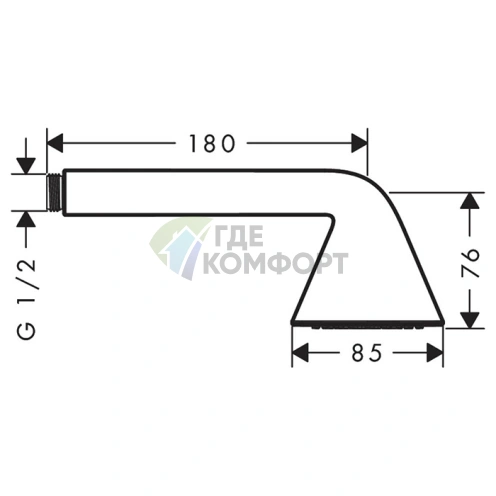 Ручной душ AX с эргономичным дизайном Front и покрытием хром (26025000) - фото 2