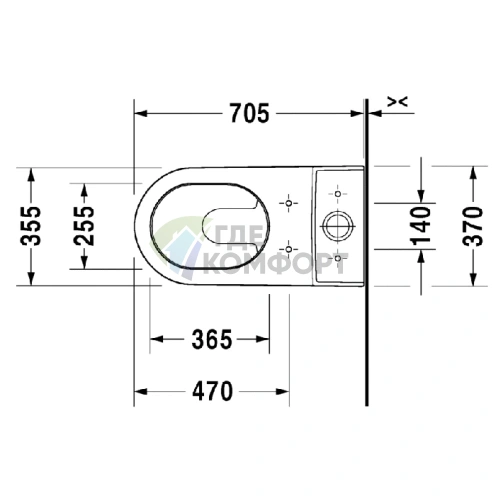 Бачок для унитаза Duravit Starck 3 моноблок с двойным смывом и хромированной кнопкой (920100005) - фото 2