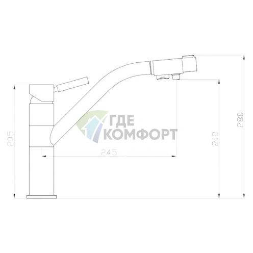 Смеситель для кухни Zorg ZR 401 KF черный металлик - фото 2