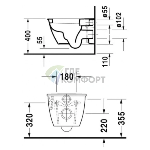 Подвесной унитаз Duravit Darling New — инновационный дизайн и стиль (2545090000) - фото 5