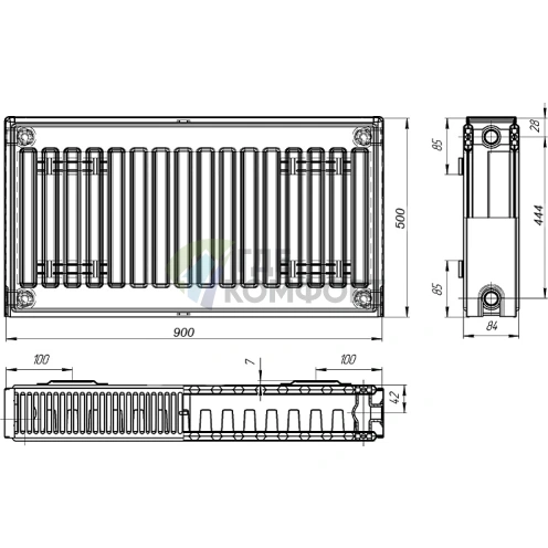 Радиатор стальной панельный Лидея ЛК 21-509 с боковым подключением - фото 5