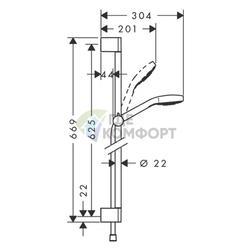 Многофункциональный душевой набор HG Croma Select E Multi с режимами SoftRain, IntenseRain и массажным, EcoSmart, цвет белый/хром (26581400) - фото 2