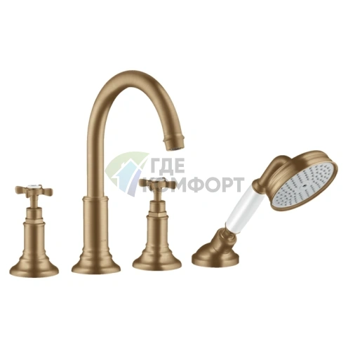Смеситель AX Montreux для установки на край ванны в цвете шлифованная бронза (16546140) - фото 1