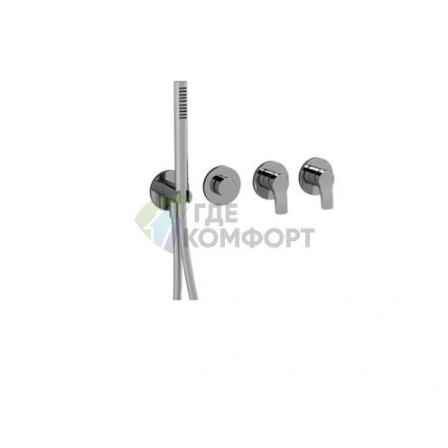 Встраиваемый смеситель для ванны Fantini AL/23 на 2 источника без излива, хром (26 02 B717B) - фото 1