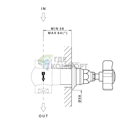 Ручка вентиля Nicolazzi 3/4 (цвет Bronzato, P.M.Blanc) (4912BZ78) - фото 2