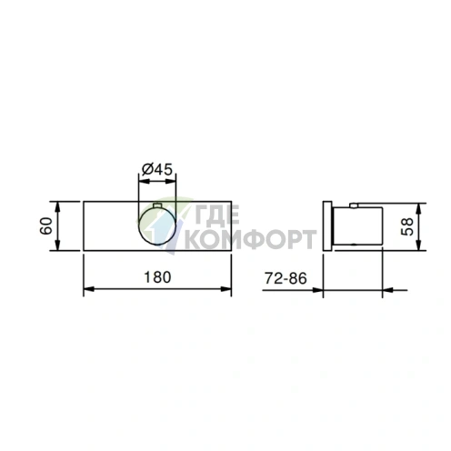 Термостатический смеситель для душа Fantini Milano Matt Gun Metal PVD (31 P5 G800B) - фото 2