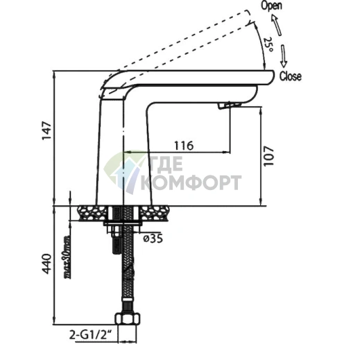 Смеситель для раковины Cezares Cosmo C LS-01 W0 - фото 3