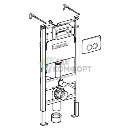 Комплект для скрытого монтажа: унитаз Roca Gap, инсталляция Geberit Duofix Delta и шумоизоляция - фото 8