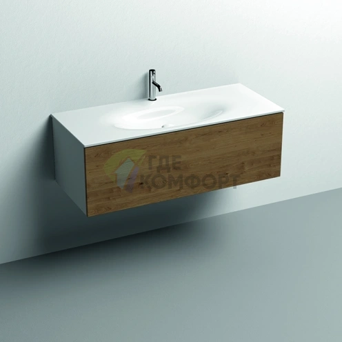 Керамическая раковина KERASAN SHAPE 1220x520 мм, встраиваемая, белая глянцевая (548001*1) - фото 1