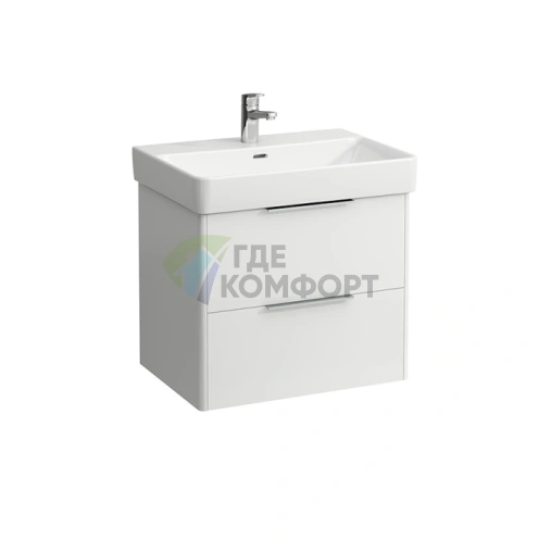 Подвесная база LAUFEN Base 8.1096.4 с двумя ящиками, белая глянцевая, 615x440x530 мм (4.0229.2.110.261.1) - фото 1