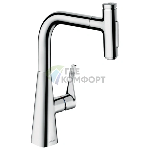 Смеситель для кухни Hansgrohe Metris M71 с выдвижным душем и системой sBox (73817000) - фото 1