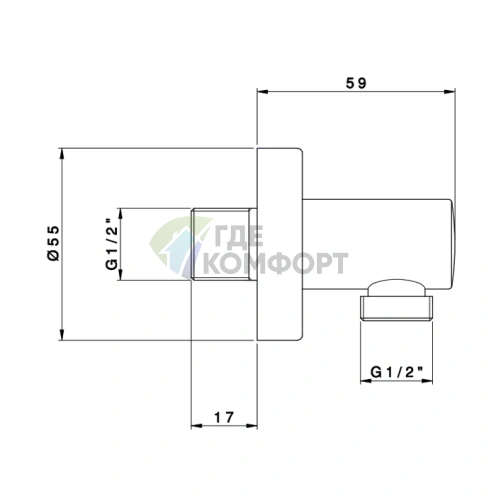 Душевой шланг Nicolazzi с подключением, цвет золото (5527GB) - фото 2