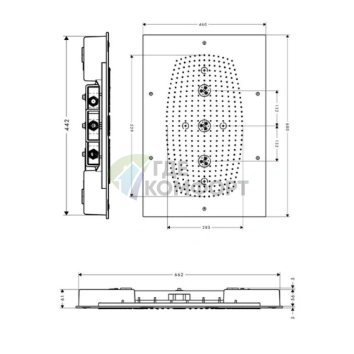 Потолочная душевая система HG Raindance Rainmaker 680x460 мм, 3 вида струи, хром (28417000) - фото 2