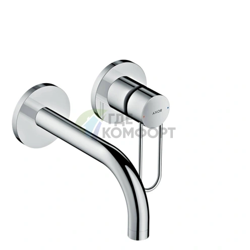 Встраиваемый смеситель AX Uno для раковины на 2 отверстия, хром (38121000) - фото 1