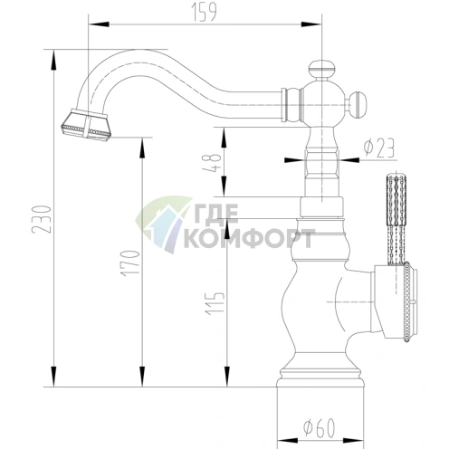 Смеситель для кухни Lemark Jasmine LM6644ORB с золотистым покрытием - фото 1