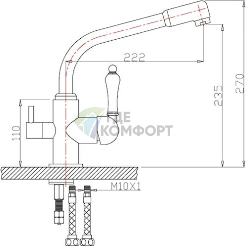 Смеситель для кухни Zorg ZR 319 YF-33 BR: Латунный, коричневый - фото 2